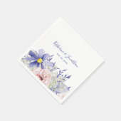 Serviette En Papier Elégant rose violet Aquarelle Mariage Floral (Coin)