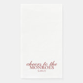 Serviette En Papier Élégant Rouge Personnalisé Mariage serviettes de t (Devant)