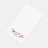 Serviette En Papier Élégant Rouge Personnalisé Mariage serviettes de t (Coin)