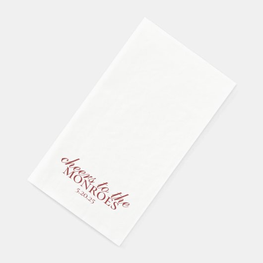 Serviette En Papier Élégant Rouge Personnalisé Mariage serviettes de t (Coin)