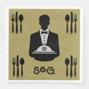 Serviette En Papier Elégant Royal Theme Luxe