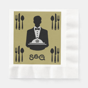 Serviette En Papier Elégant Royal Theme Luxe
