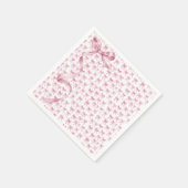 Serviette En Papier Élégant ruban en satin rose (Coin)