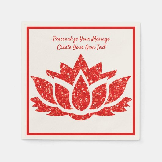 Serviette En Papier Elégant Ruby Gemstone Zen Lotus Yoga Personnaliser (Devant)