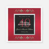 Serviette En Papier Elégant Ruby Gemstones 40e anniversaire de Mariage (Devant)