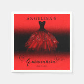 Serviette En Papier Elégant Ruby Red Gown espagnol Quinceañera (Devant)