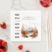 Serviette En Papier Elegant Rustic Autumn Landscape Wedding (En situation)