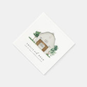 Serviette En Papier Élégant Rustic Barn Mariage Cocktail Serviettes (Coin)