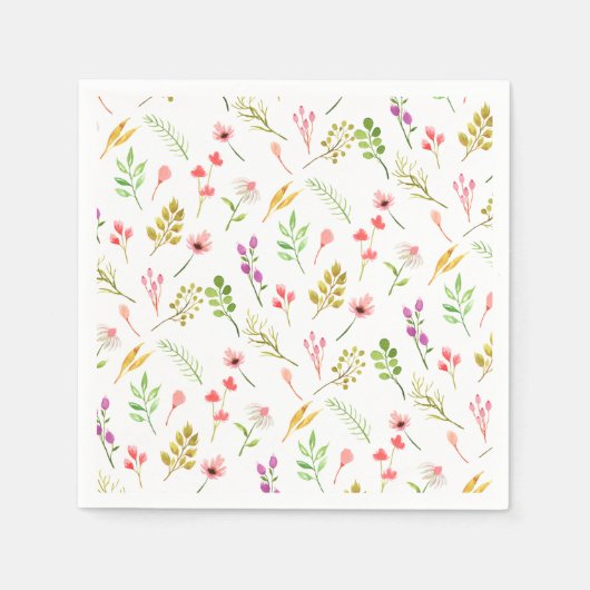 Serviette En Papier Elegant Rustic Floral Garden Baby Shower (Devant)