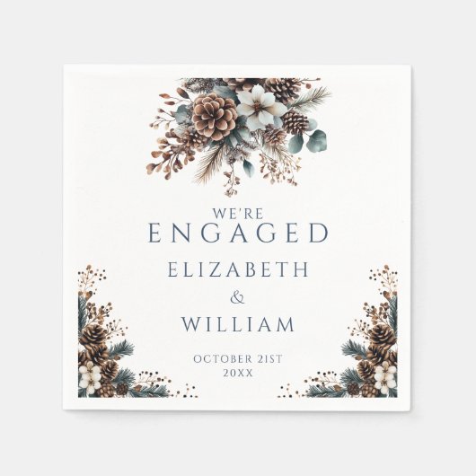 Serviette En Papier Élégant Rustic Forest Pinecones (Devant)