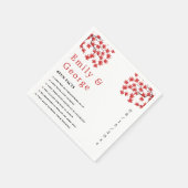 Serviette En Papier Élégant Rustique Automne Rouge Feuilles Boho Autom (Coin)