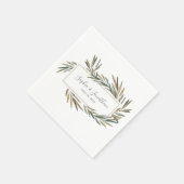 Serviette En Papier Elégant Rustique Botanique Mariage d'herbe (Coin)