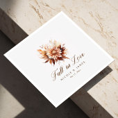 Serviette En Papier Élégant Rustique Chute Dans L'Amour Mariage Callig