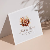 Serviette En Papier Élégant Rustique Chute Dans L'Amour Mariage Callig