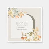 Serviette En Papier Elégant Rustique Citrouille d'automne Arch Mariage (Devant)