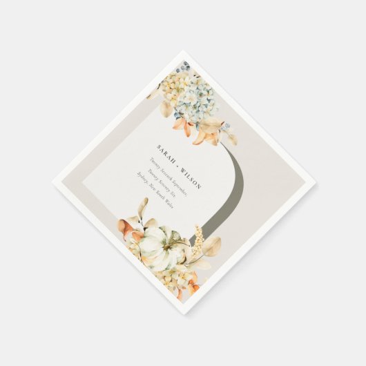 Serviette En Papier Elégant Rustique Citrouille d'automne Arch Mariage (Coin)