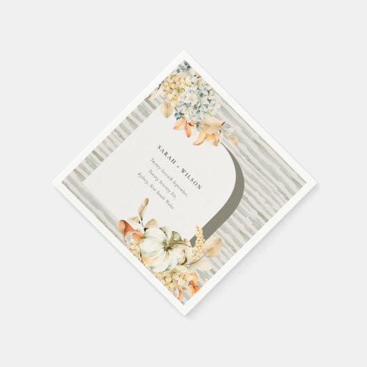 Serviette En Papier Elégant Rustique Citrouille d'automne Arch Mariage (Coin)