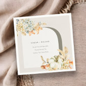 Serviette En Papier Elégant Rustique Citrouille d'automne Arch Mariage