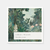 Serviette En Papier Élégant Rustique Exotique Tropical Mariage de forê (Devant)