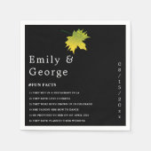 Serviette En Papier Élégant Rustique Feuilles De Chute Noir Et Blanc M (Devant)