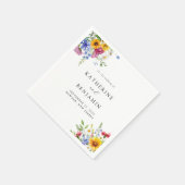 Serviette En Papier Élégant Rustique Mariage Floral Été (Coin)