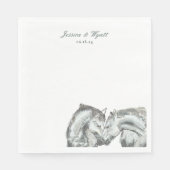 Serviette En Papier Élégant Rustique Nuzzling Horses Mariage (Devant)