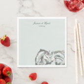 Serviette En Papier Élégant Rustique Nuzzling Horses Mariage (En situation)