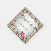 Serviette En Papier Élégant Rustique Roses Rouges Papier serviettes (Coin)