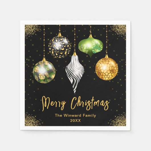 Serviette En Papier Elegant Safari Theme Ornament Christmas (Devant)