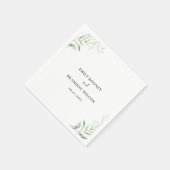 Serviette En Papier Elégant Sage Eucalyptus Mariage de verdure (Coin)