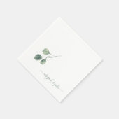 Serviette En Papier Élégant Sage Foliing Noms Mariage Napkins (Coin)