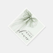 Serviette En Papier Elegant Sage Green Bow Baby Shower (Coin)