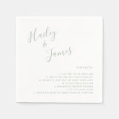 Serviette En Papier Élégant Sage Green Mariage moderne (Devant)