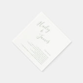 Serviette En Papier Élégant Sage Green Mariage moderne (Coin)