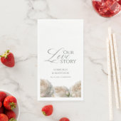 Serviette En Papier Elegant Sage Greenery Roses Wedding  (En situation)