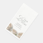 Serviette En Papier Elegant Sage Greenery Roses Wedding  (Coin)