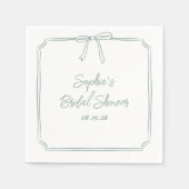 Serviette En Papier Elégant Sage Simple Classic Bow Fête des mariées (Devant)