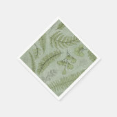Serviette En Papier Elégant Sage Vert Aquarelle Floral (Coin)