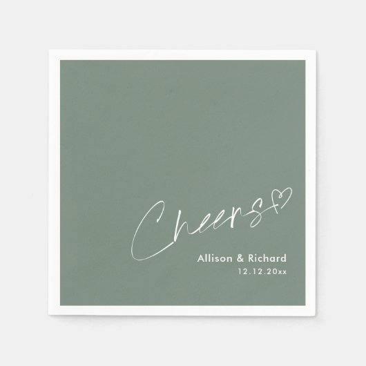 Serviette En Papier Elégant Salut ! Mariage moderne (Devant)