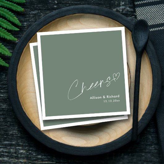 Serviette En Papier Elégant Salut ! Mariage moderne