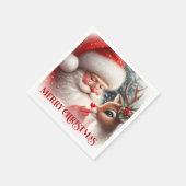 Serviette En Papier Elegant Santa and Rudolph Christmas Party Dinner  (Coin)