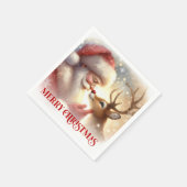 Serviette En Papier Elegant Santa and Rudolph Holiday Dinner Party  (Coin)