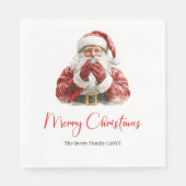 Serviette En Papier Elegant Santa Claus Classic Festive Holiday Napkin (Devant)