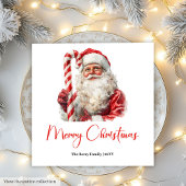 Serviette En Papier Elegant Santa Claus Minimalist Cozy Christmas Chic