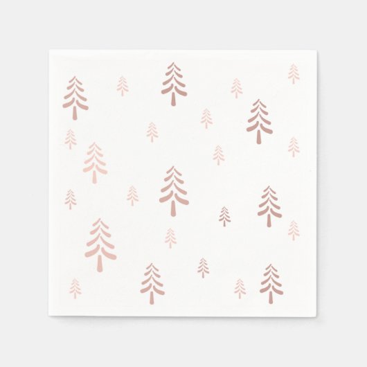 Serviette En Papier Élégant sapin de Noël rose vif (Devant)