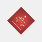Serviette En Papier Elégant sapin de Noël rouge étoiles or désir moder (Coin)