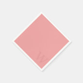 Serviette En Papier Élégant Saumon Monogramme Papier Pink (Coin)
