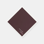 Serviette En Papier Élégant Sceau minimal marron Mariage moderne servi (Coin)
