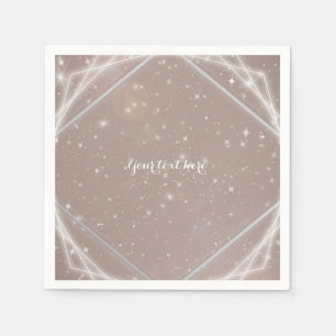 Serviette En Papier Élégant scintillement moderne glamour géométrique