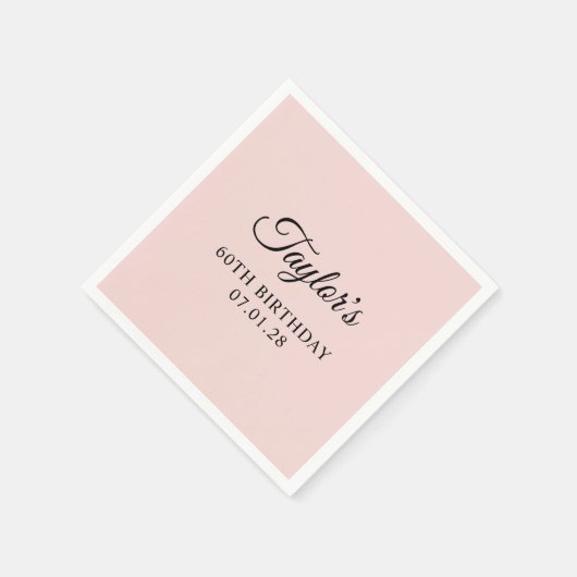 Serviette En Papier Élégant Script 60e anniversaire (Coin)